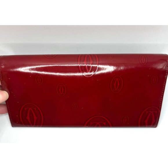 Cartier Red Monogram Leather Long‎ Wallet With Snap Closure - Picture 3 of 16